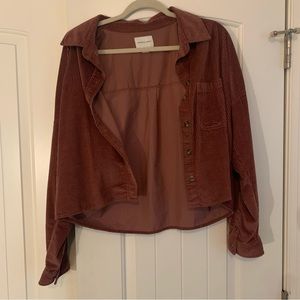 Brown/red American eagle corduroy button up